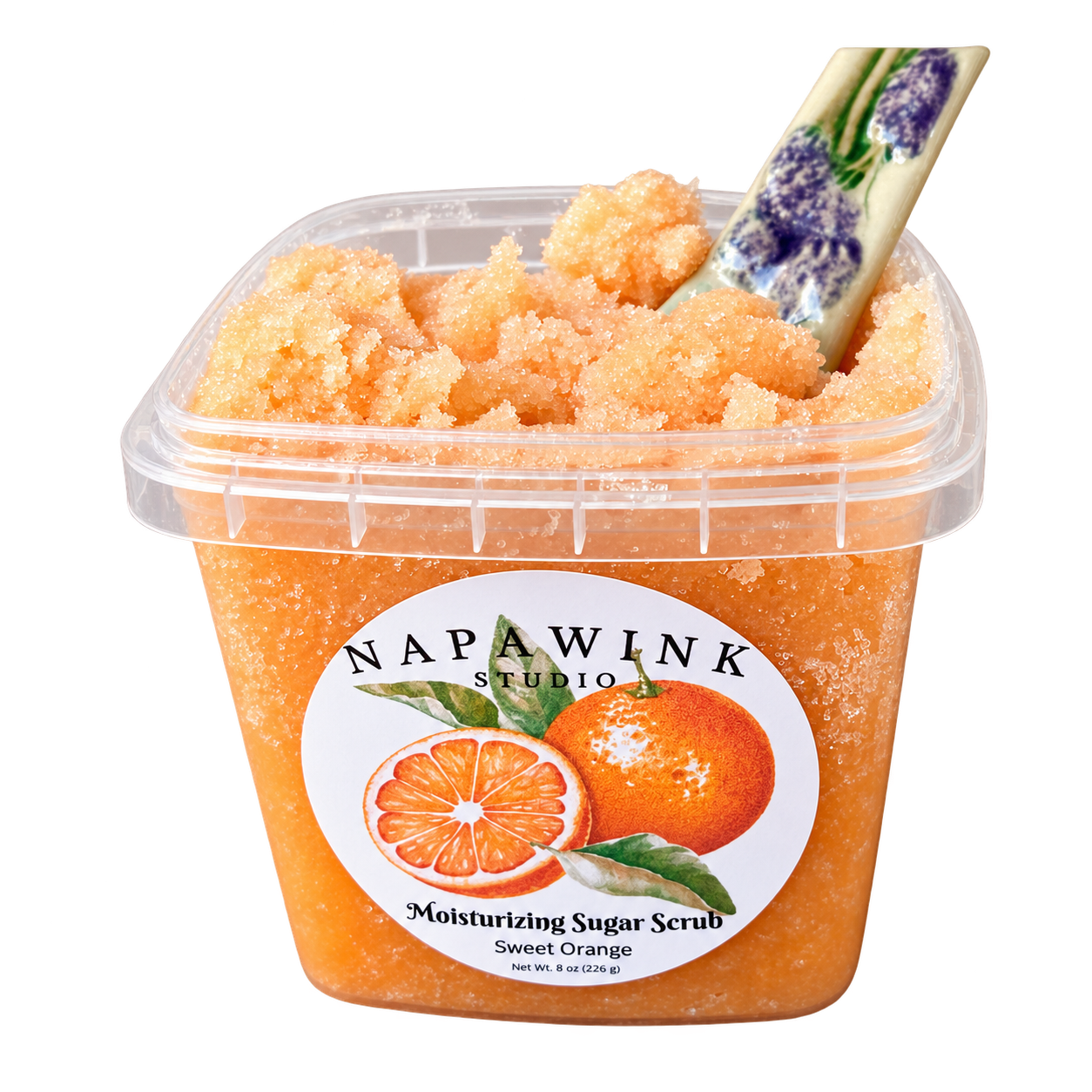 Sweet Orange scrub, open container