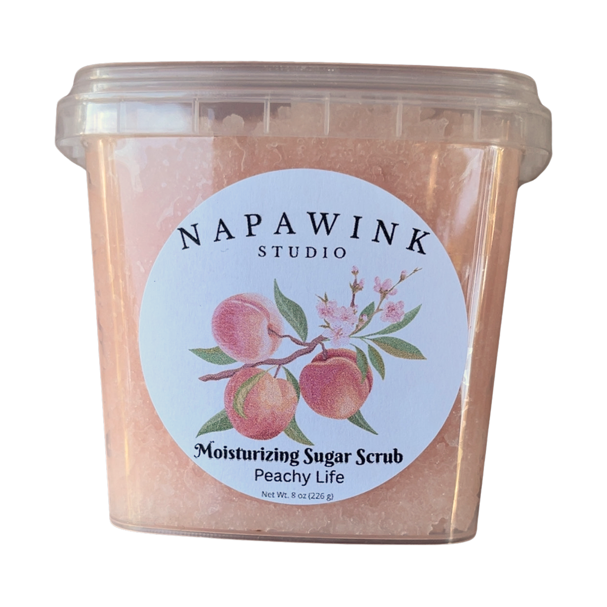 Peachy Life scrub, closed container