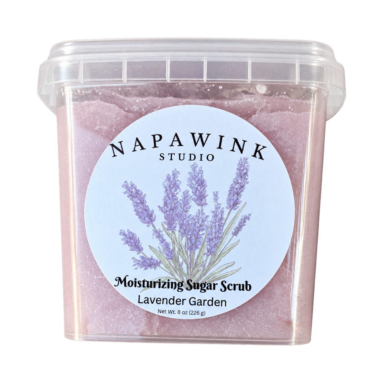 Lavender Garden scrub, closed container