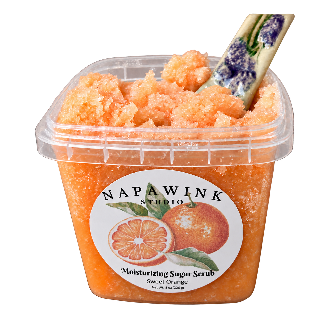 Sweet Orange scrub, open container